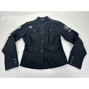 Raw Blue Military The Denim Guruz Military Patches Womens L Black